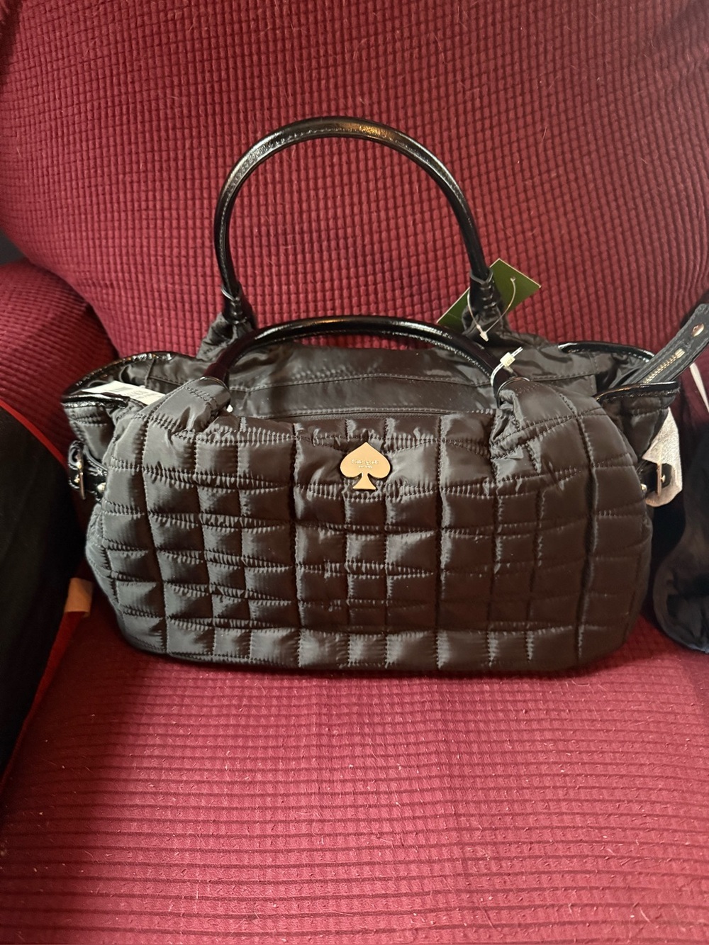 NEW Quilted Black Satchel Handbag - kate spade style